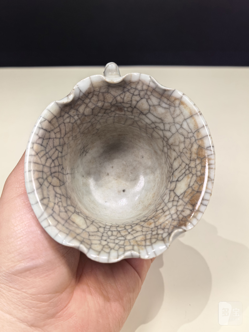 清中期 仿哥釉龙耳杯一对 - 图8